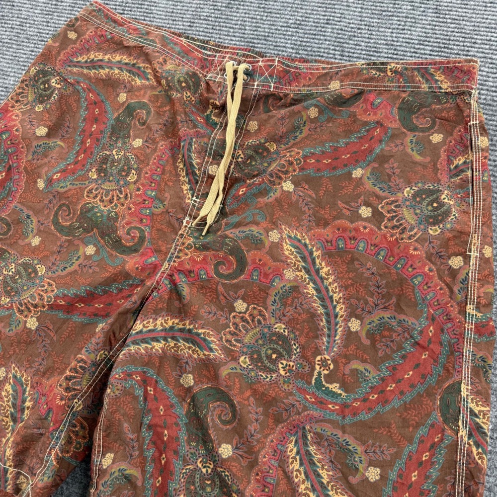 Polo Ralph Lauren Mens 2XB Big Brown Paisley Swim Trunks Board Shorts